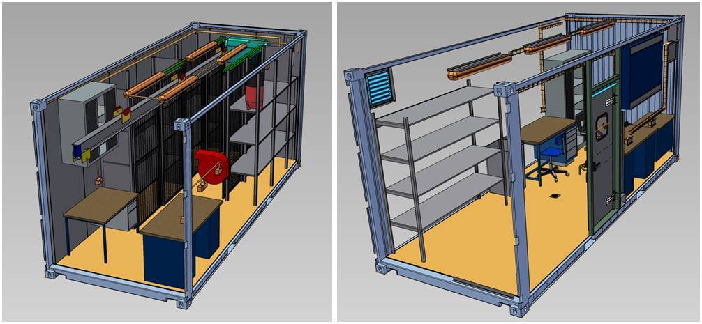 Modélisation 3D container atelier