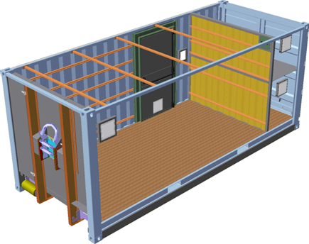 container militaire ampliroll CSC vue en transparence PAO