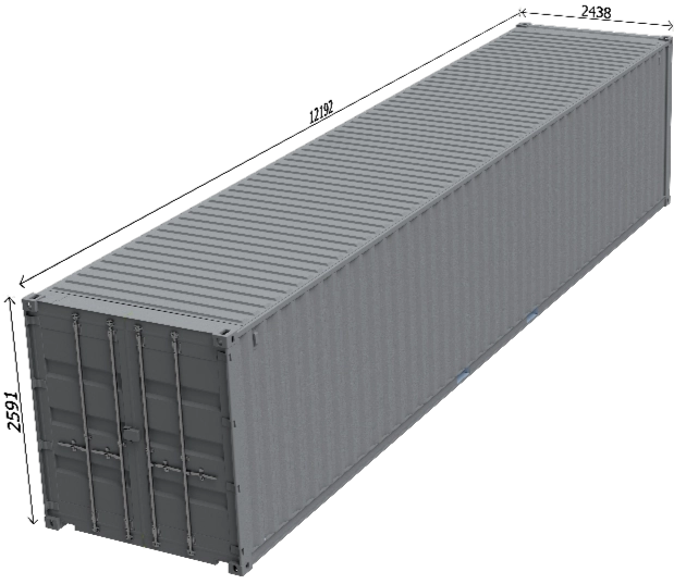 Dimensions container 40 pieds dry
