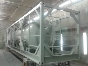 Shelter chassis tank transparent view in the factory
